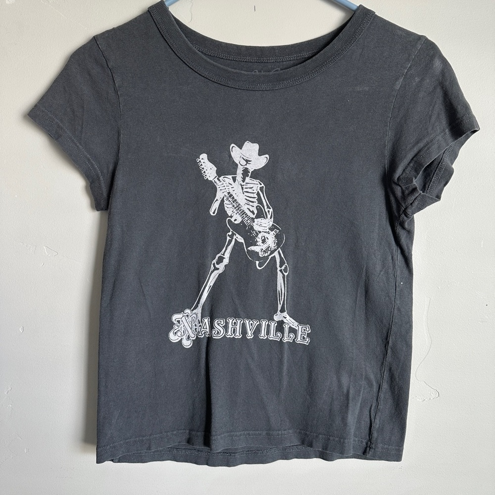 Brandy Melville Nashville Skeleton Cowboy Graphic Tee